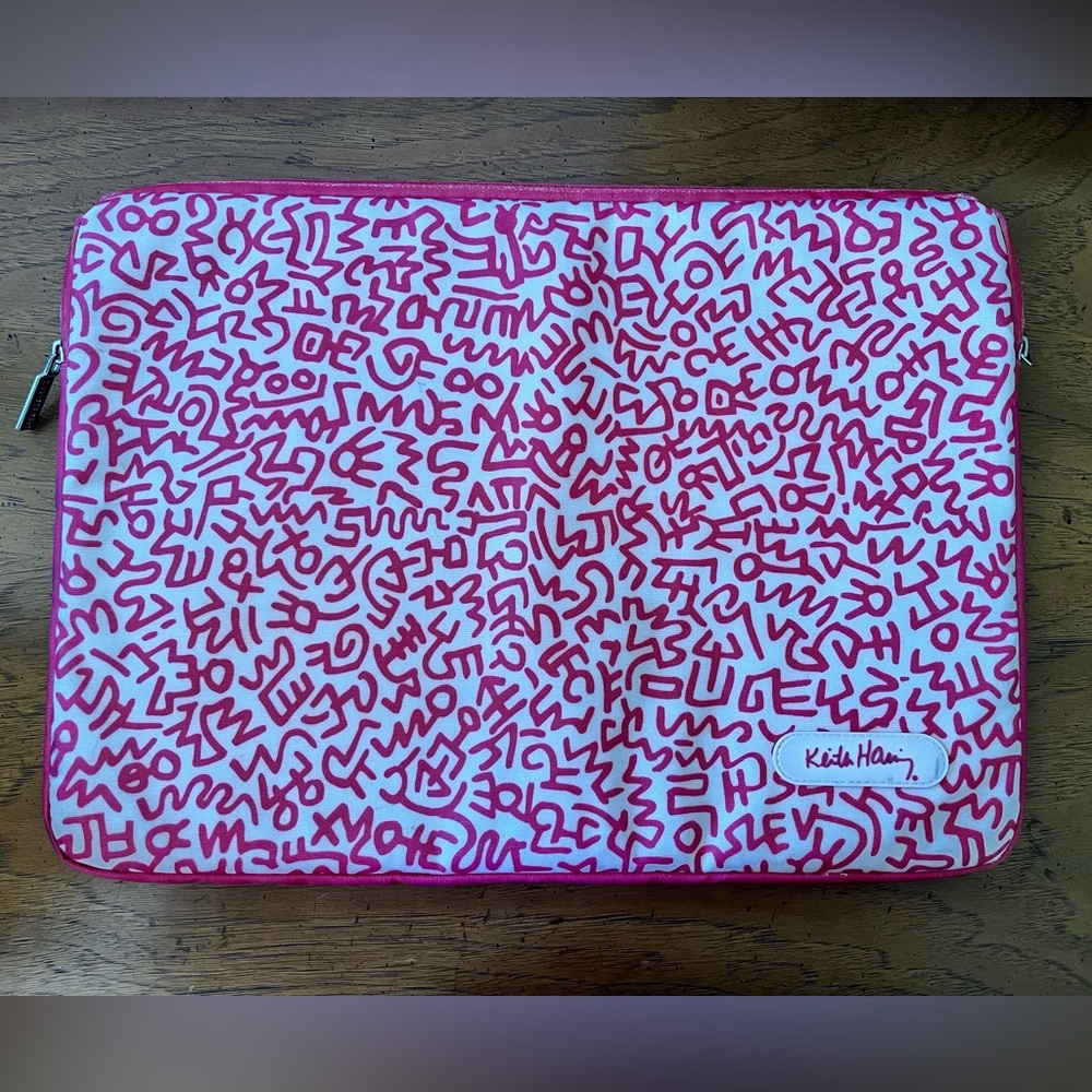 Keith Haring 15' Macbook Pro Red Graffiti Canvas Sleeve